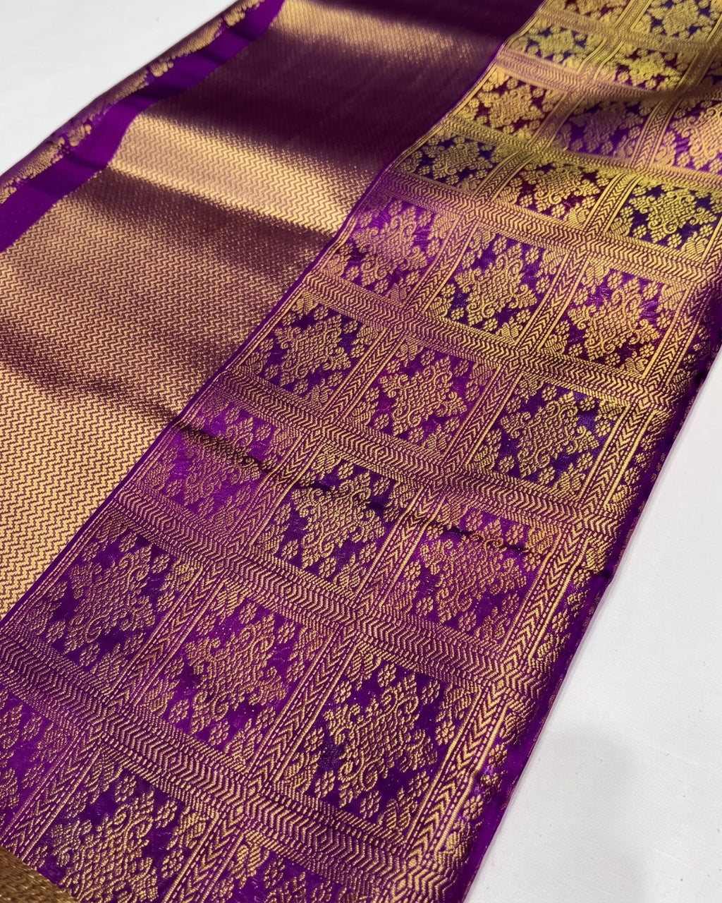 Enesh - Premium Purple Banarasi Wedding Wear Saree