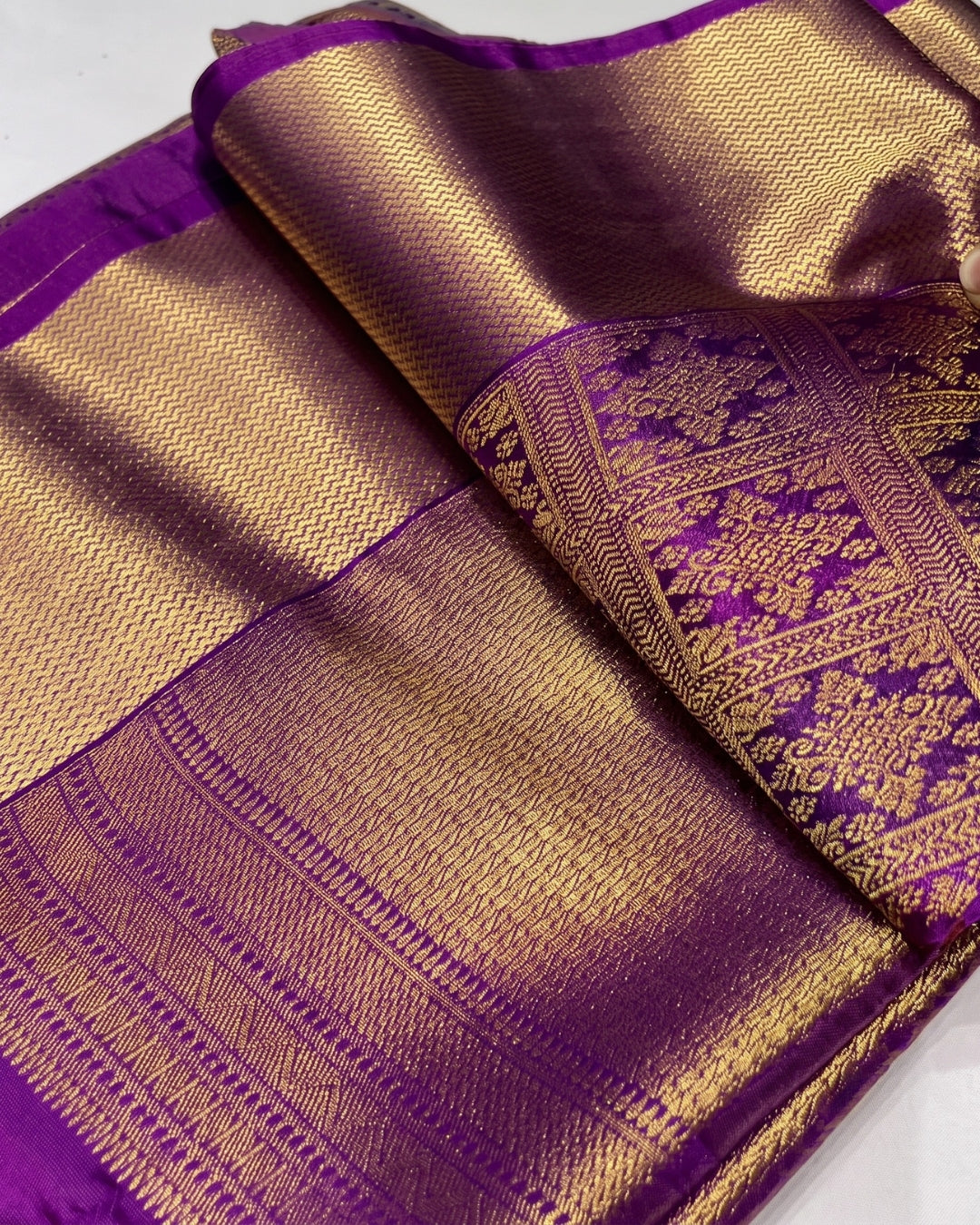Enesh - Premium Purple Banarasi Wedding Wear Saree