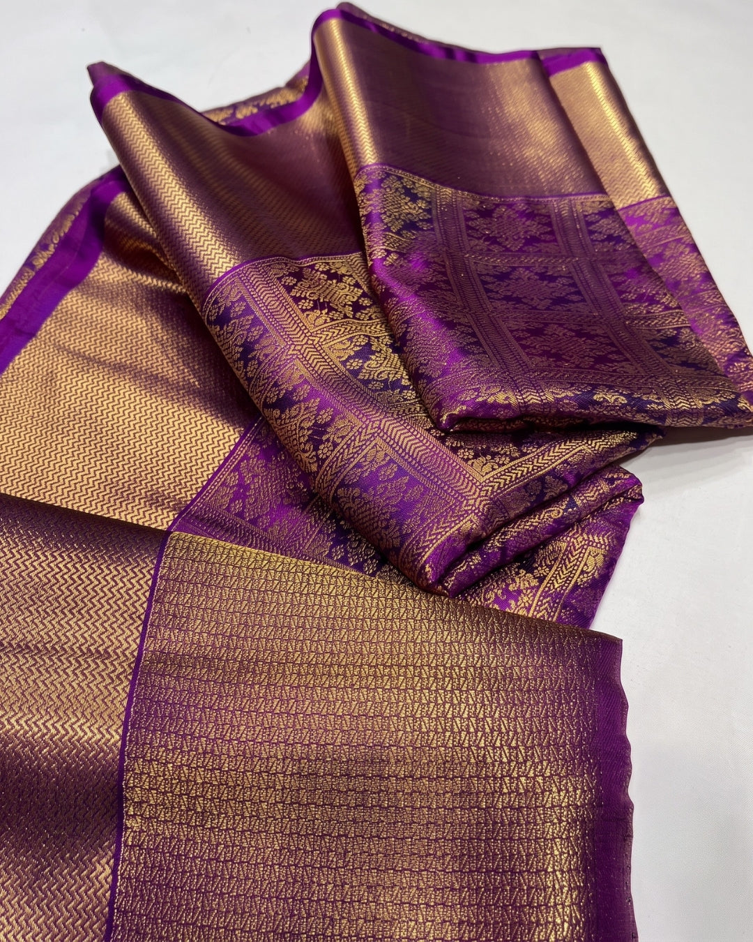 Enesh - Premium Purple Banarasi Wedding Wear Saree