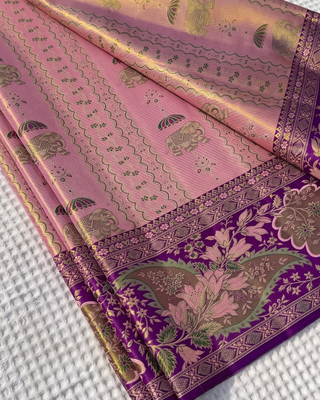 Falak - Traditional Pink Banarasi Wedding Silk Saree