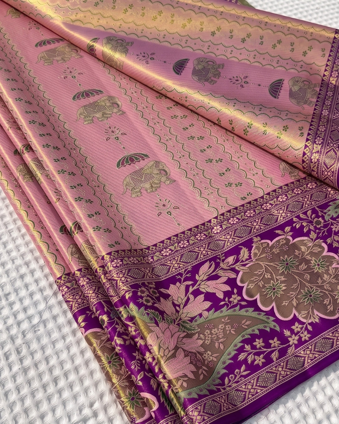 Falak - Traditional Pink Banarasi Wedding Silk Saree