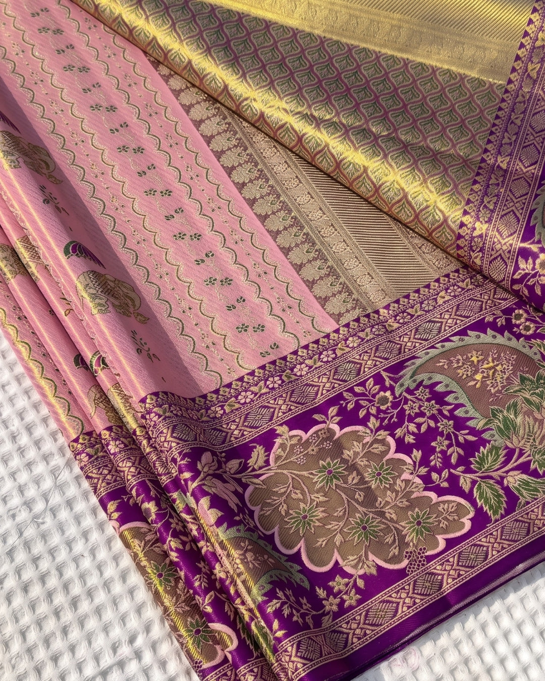 Falak - Traditional Pink Banarasi Wedding Silk Saree