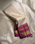 Vaidehi – purple ivory kanjivaram handloom silk saree