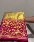 Kajal - Rani Pink Banarasi Silk Saree with Rich Gold Zari