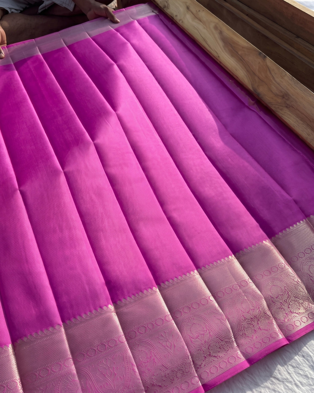 Grishma - Parrot Green Kanjivaram Silk Blend Saree