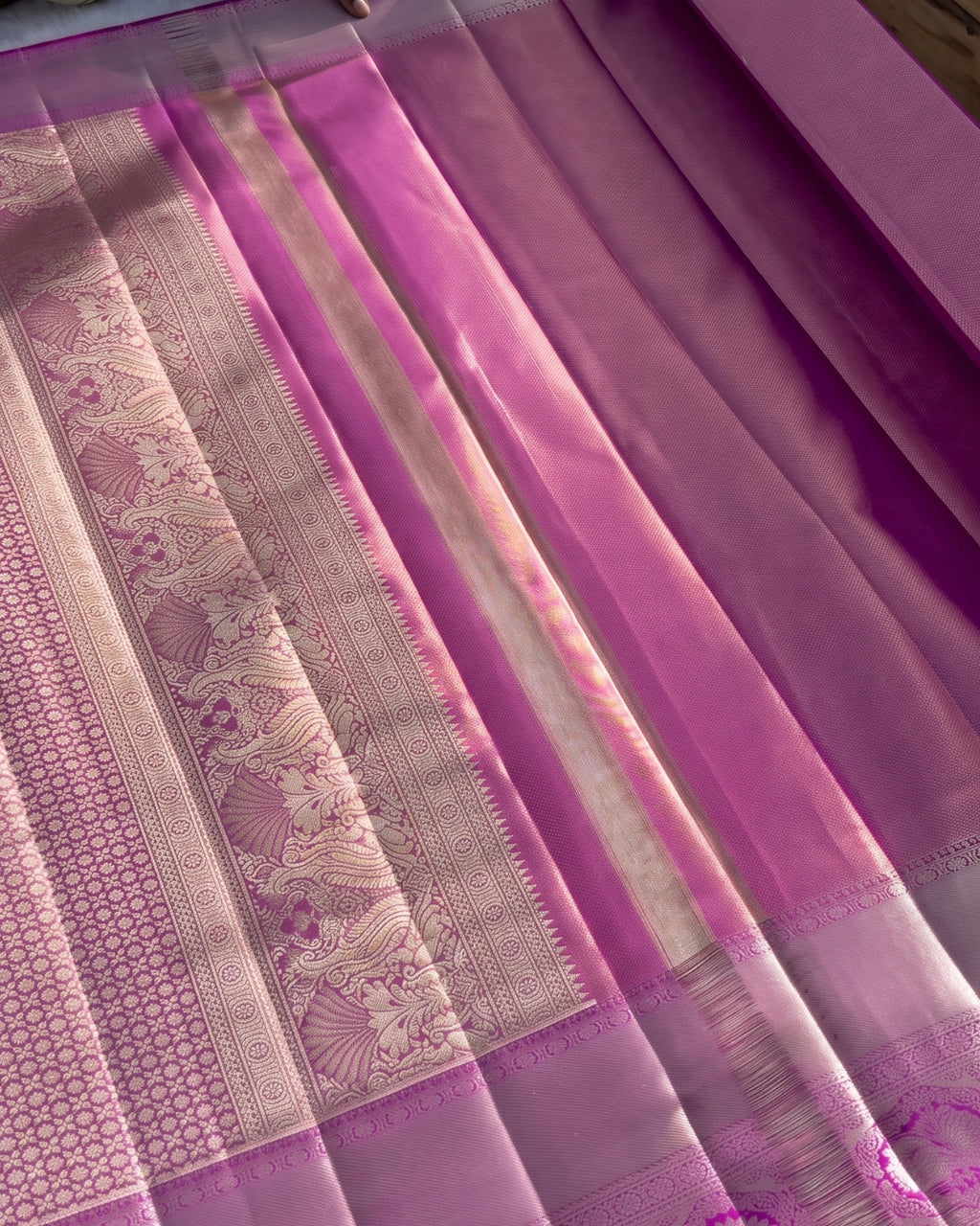 Gia - Regal Orchid Kanjivaram Wedding Saree