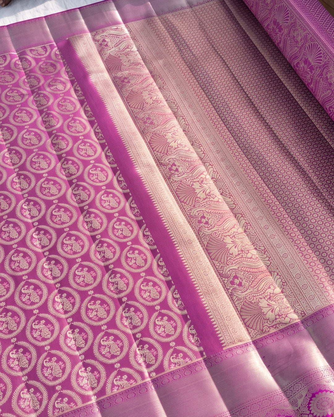 Gia - Regal Orchid Kanjivaram Wedding Saree
