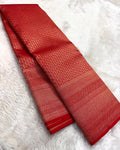 Aruna – Bridal Red Banarasi Soft Silk Saree with Allover Zari Weave & Grand Border