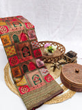 Sabita – Maroon Red Banarasi Soft Silk Saree with Traditional Zari Panel Weave
